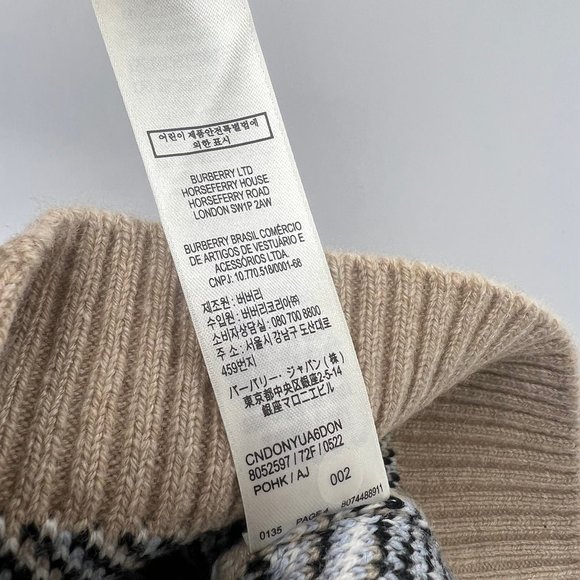 Burberry Kids Gilliane Wool and Cashmere blend pale check cardigan 10y - Picture 8 of 10